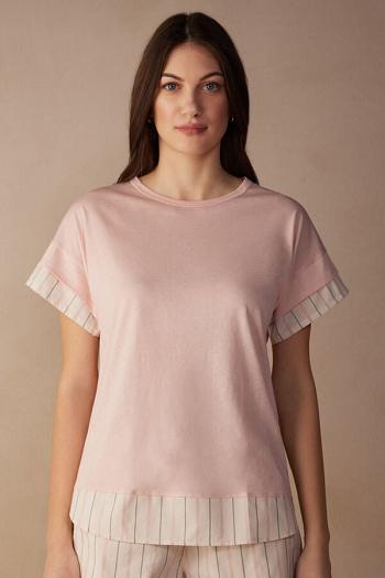 Intimssimi Soft Spring Short Sleeve Cotton T-Shirt Pale Pink | ILJZR79069