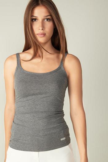 Intimssimi Spaghetti Strap Top in Cotton Grey | QILUV76217