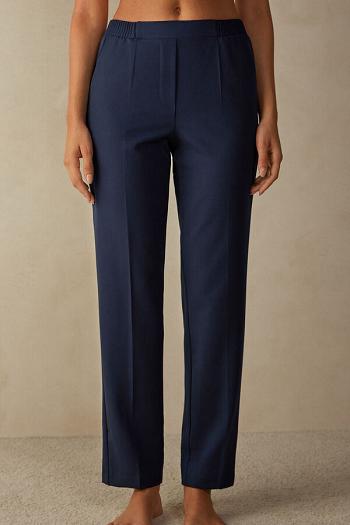 Intimssimi Straight Cut Pants with Pockets Blue | UILND53123