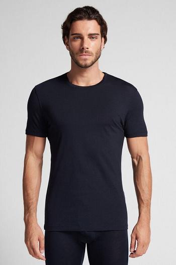 Intimssimi Stretch Merino Wool Short-Sleeve T-Shirt Black | ILXBR35299