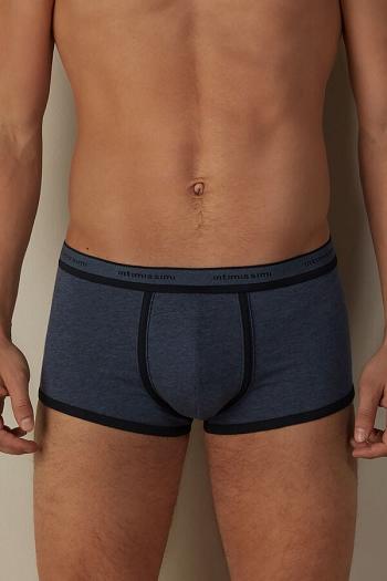 Intimssimi Stretch Supima® Cotton Boxer Shorts with Logo Detail Blue | GILEC75872