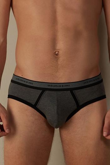 Intimssimi Stretch Supima® Cotton Brief with Logo Detail Black | BILSD58442