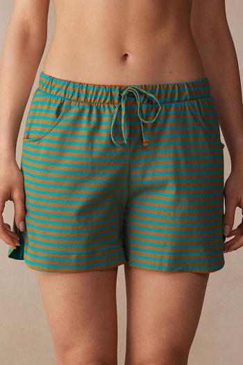 Intimssimi Summer Vibes Striped Shorts Green | ILXMI69286