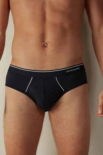 Intimssimi Supima Cotton Briefs with Visible Elastic Blue | ILDFL19327