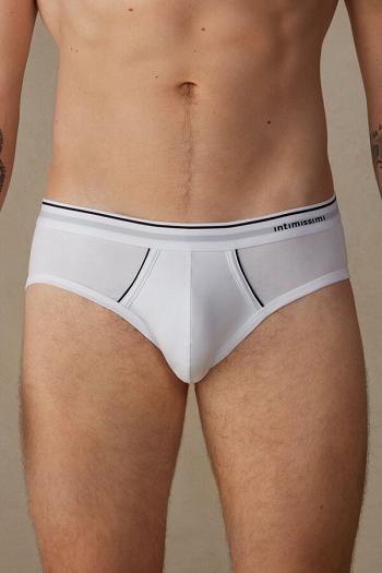 Intimssimi Supima Cotton Briefs with Visible Elastic White | ILXMI68111