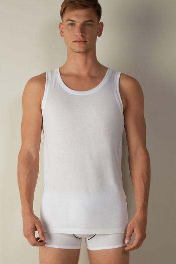 Intimssimi Supima Cotton Crew Neck Tank Top White | ZILNQ93916