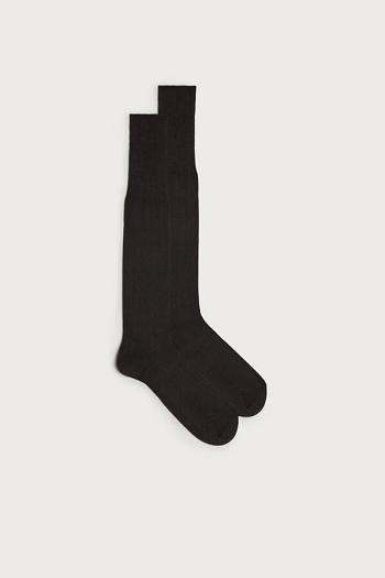 Intimssimi Tall Cashmere-Silk-Cotton Blend Socks Grey | ILICD34398