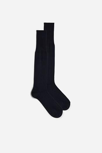 Intimssimi Tall Cashmere-Silk-Cotton Blend Socks Blue | ILICD62127