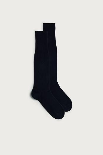 Intimssimi Tall Warm Cotton Socks Blue | GILEC44414