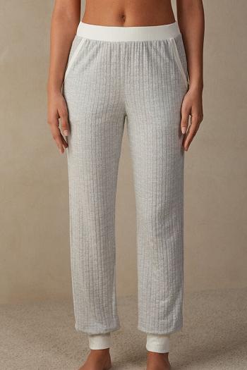 Intimssimi Timeless Heritage Full Length Cuffed Pants Pale Grey | QILUV21556