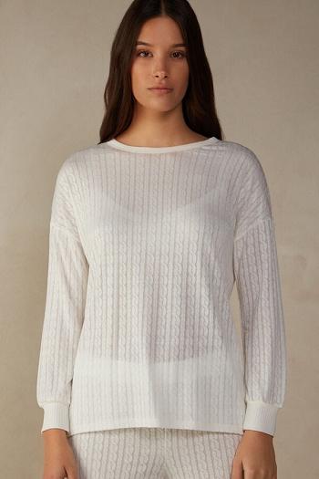 Intimssimi Timeless Heritage Long Sleeve Top Ivory | ILXBR69590