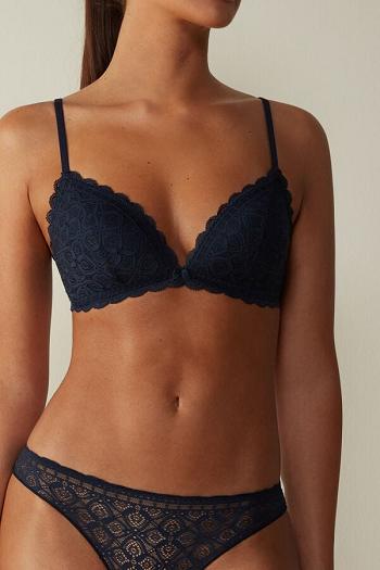 Intimssimi Tiziana Triangle Bra in Lace Blue | AILDF45526