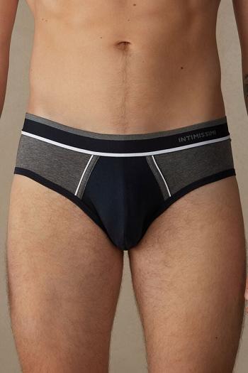 Intimssimi Two-Tone Stretch Supima® Cotton Briefs Blue | LILSX12248