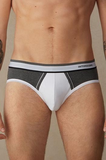 Intimssimi Two-Tone Stretch Supima® Cotton Briefs Grey | UILND53311