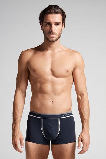 Intimssimi Two-tone Boxers in Stretch Supima® Cotton Blue | UILND14410