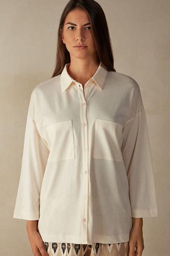 Intimssimi Urban Nomad Cotton Shirt White | AILDF56124