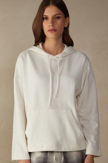 Intimssimi Warm Cuddles Hooded Top White | LILTR30524