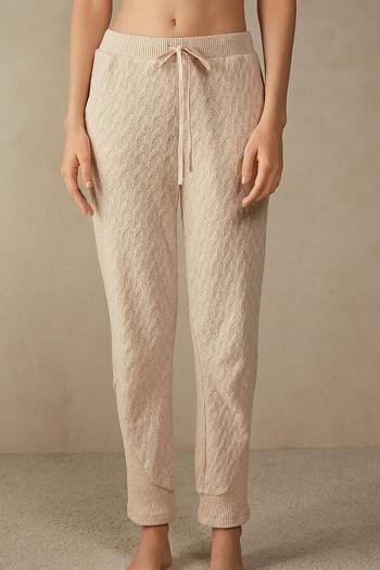 Intimssimi Winter Braid Full Length Cuffed Pants Natural | ILXBR56990