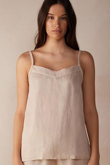 Intimssimi Yacht Night Linen Top Natural | XILGW10705