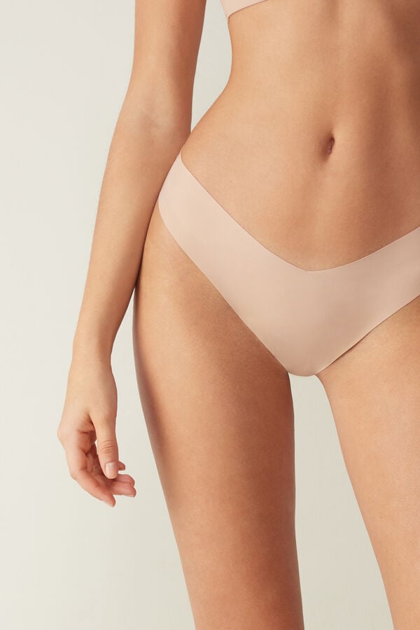 Intimssimi 80s-style Brazilian Panties in Ultralight Microfiber Natural | EILHC96163