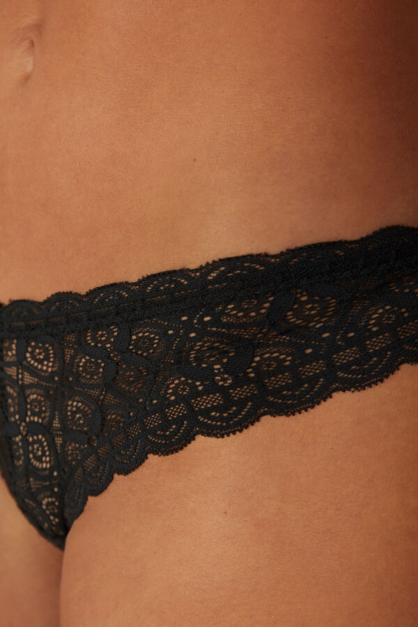 Intimssimi 80s-style Lace Brazilian Black | ILEAH43334