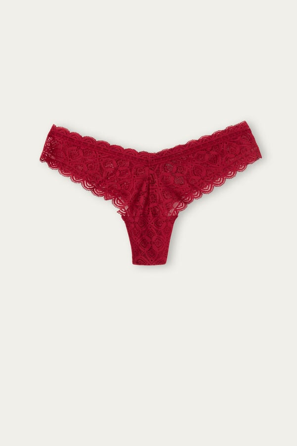 Intimssimi 80s-style Lace Brazilian Red | ILICD98382