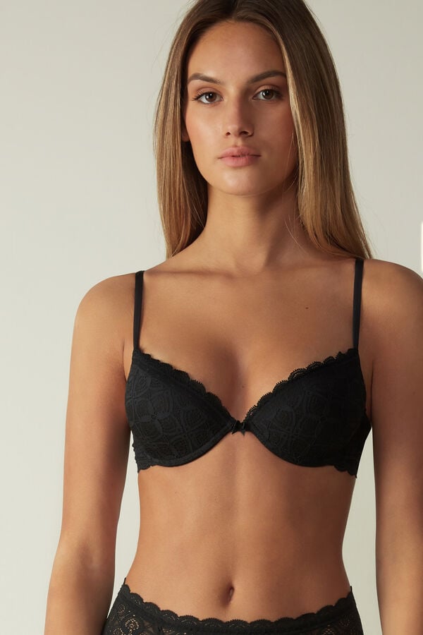 Intimssimi Bellissima Push-up Bra in Lace Black | ZILNQ31982