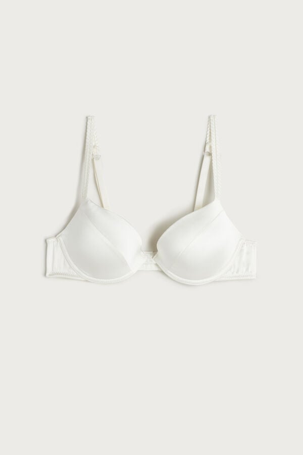 Intimssimi Bellissima Silk Push-Up Bra White | LILSX73797