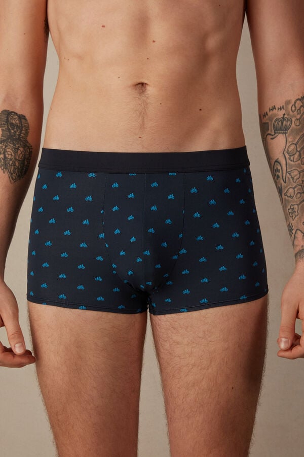 Intimssimi Bicycle Boxers in Microfiber Blue | YILVQ45087