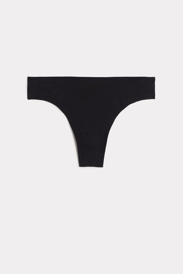 Intimssimi Brazilian Panties in Seamless Ultra Light Microfiber Black | AILDF75895