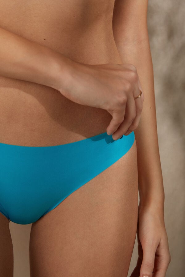 Intimssimi Brazilian Panties in Seamless Ultra Light Microfiber Blue | ILICD79756