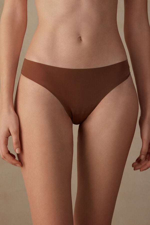 Intimssimi Brazilian Panties in Seamless Ultra Light Microfiber Natural | ILJBT28963