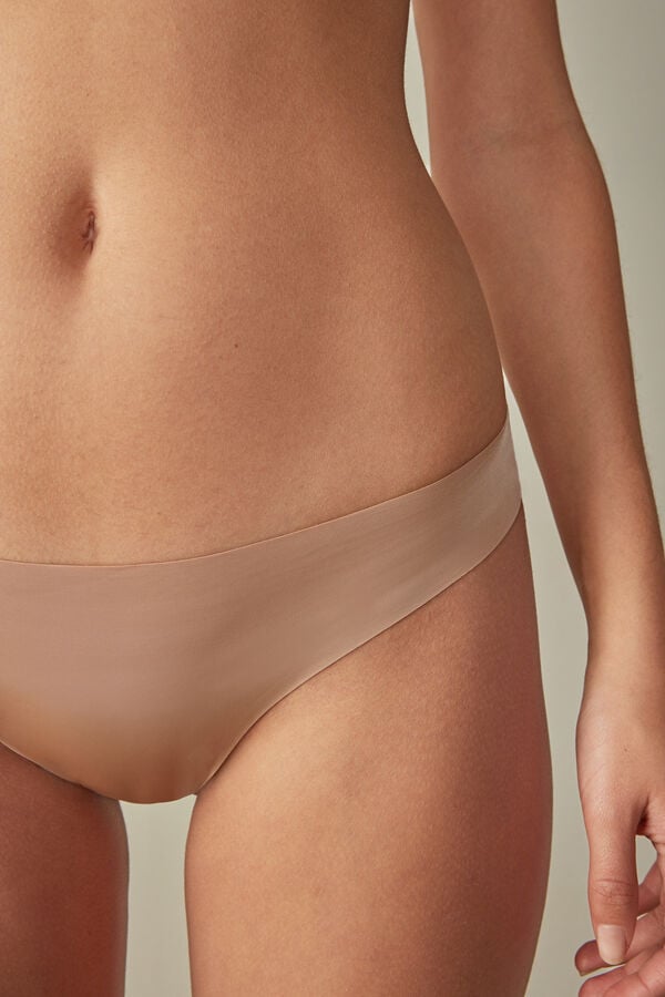 Intimssimi Brazilian Panties in Seamless Ultra Light Microfiber Natural | ILZDE35829