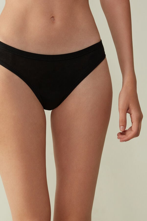 Intimssimi Brazilian Panties in Ultralight Supima® Cotton Black | BILSD60237