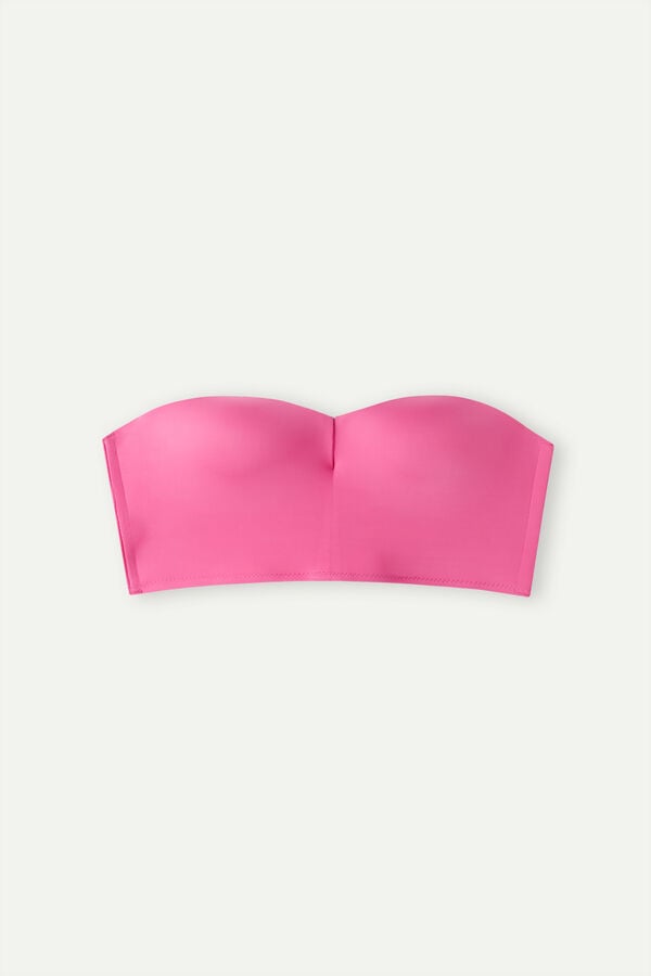 Intimssimi Bustier Bra Top in Ultralight Microfiber Pink | QILWA39288