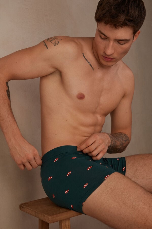 Intimssimi Clownfish Boxers in Natural Fresh Supima® Cotton Green | PILQX27147