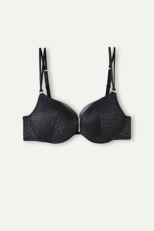 Intimssimi Cool Minimal Simona Super Push-up Bra Black | ZILNQ93651