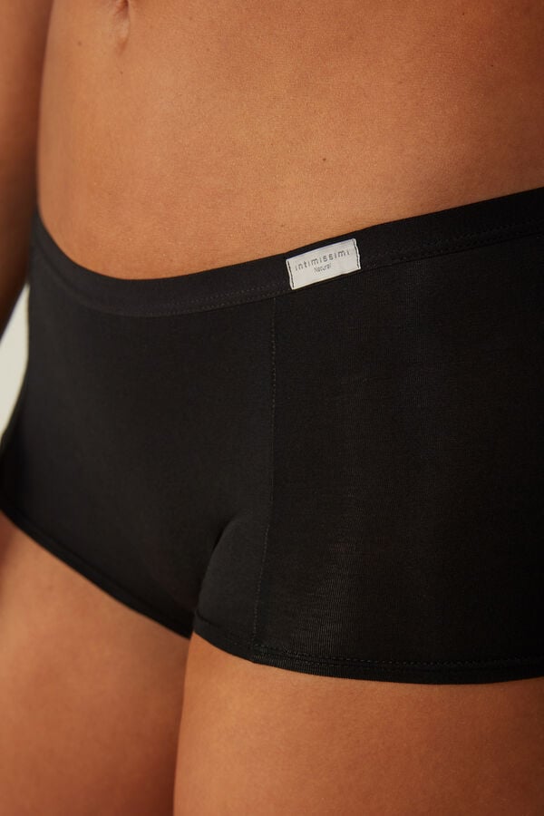 Intimssimi Cotton Boyshorts Black | MILHR89271