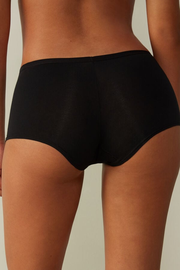 Intimssimi Cotton Boyshorts Black | MILHR89271