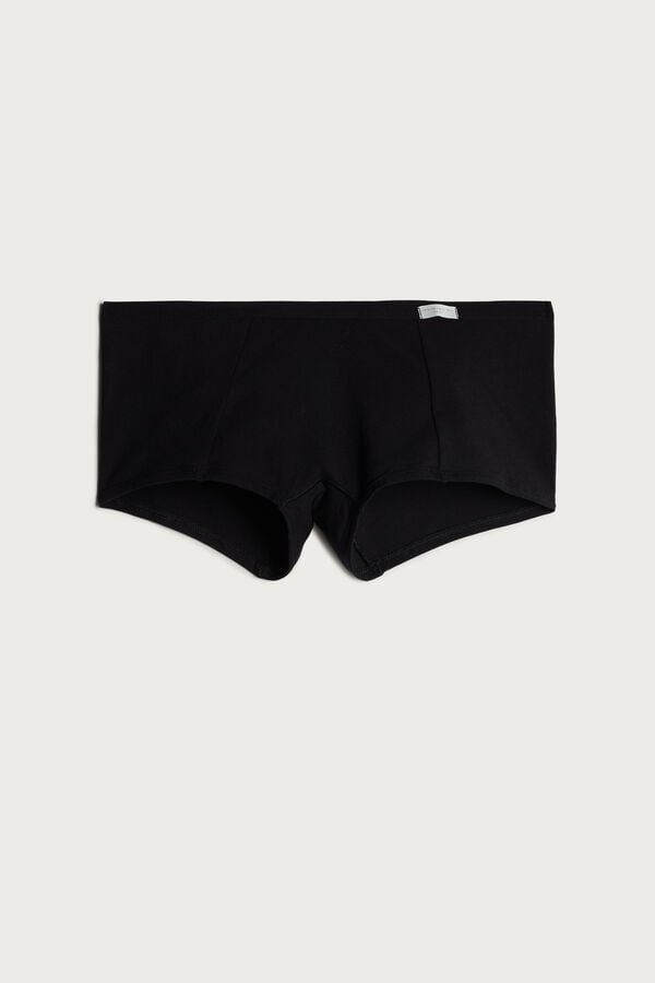 Intimssimi Cotton Boyshorts Black | MILHR89271