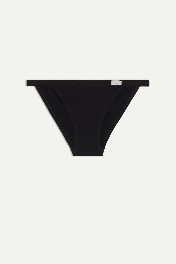 Intimssimi Cotton String Panties Black | ILCIF65456