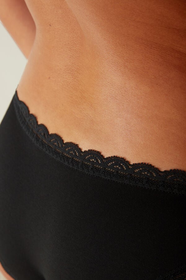 Intimssimi Cotton and Lace Panties Black | GILUC22755