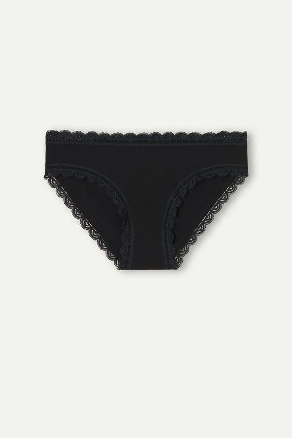 Intimssimi Cotton and Lace Panties Black | GILUC22755