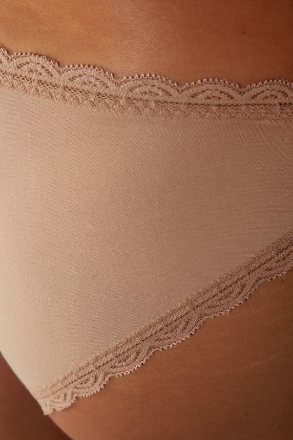 Intimssimi Cotton and Lace Panties Natural | DILKV71403