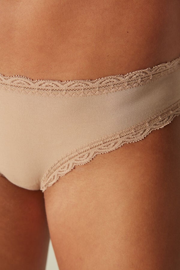 Intimssimi Cotton and Lace Panties Natural | DILKV71403