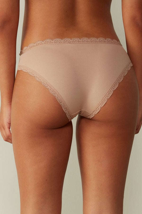 Intimssimi Cotton and Lace Panties Natural | DILKV71403