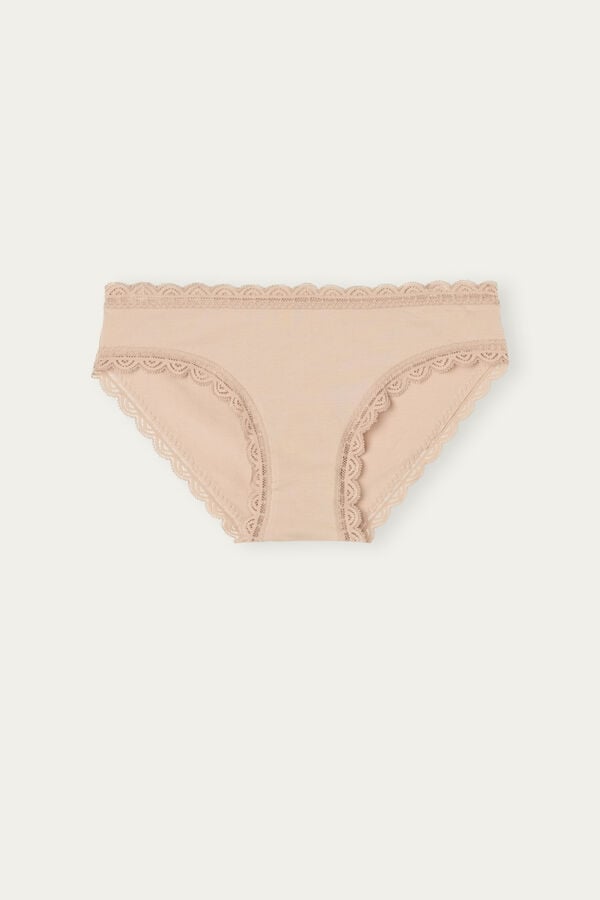 Intimssimi Cotton and Lace Panties Natural | DILKV71403