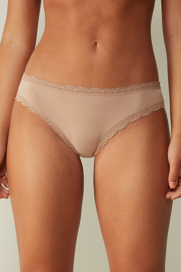 Intimssimi Cotton and Lace Panties Natural | DILKV71403