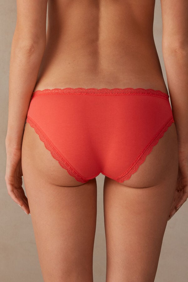 Intimssimi Cotton and Lace Panties Orange | ILZDE56083