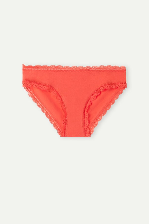 Intimssimi Cotton and Lace Panties Orange | ILZDE56083